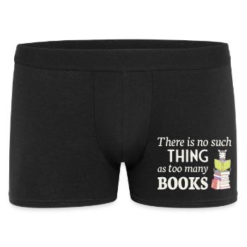 Reading Zebra, no such thing as too many books - Männer Boxer Shorts - Schwarz - Vorne