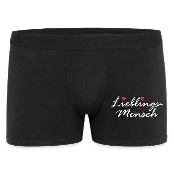 LIEBLINGSMENSCH LIEBE HERZ VALENTINSTAG GESCHENK - Männer Boxer Shorts - Schwarz - Vorne