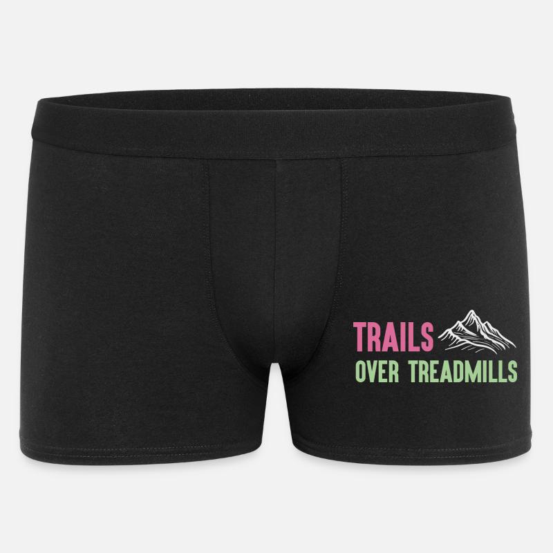 Trailrunning - Trails über Laufbänder - Männer Boxer Shorts - Schwarz