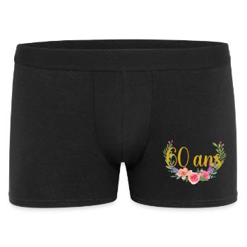 fleurs anniversaire 60ans - Boxer Homme - noir - Devant