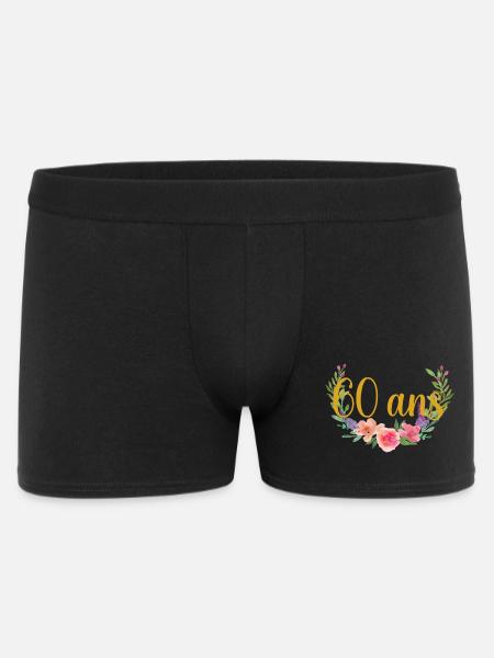 fleurs anniversaire 60ans - Boxer Homme - noir
