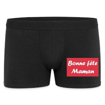 MAMAN. FÊTE DES MÈRES. BONNE FÊTE MAMAN. JE T'AIME - Boxer Homme - noir - Devant
