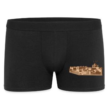 Wüstenstadt mit Moschee - Männer Boxer Shorts - Schwarz - Vorne