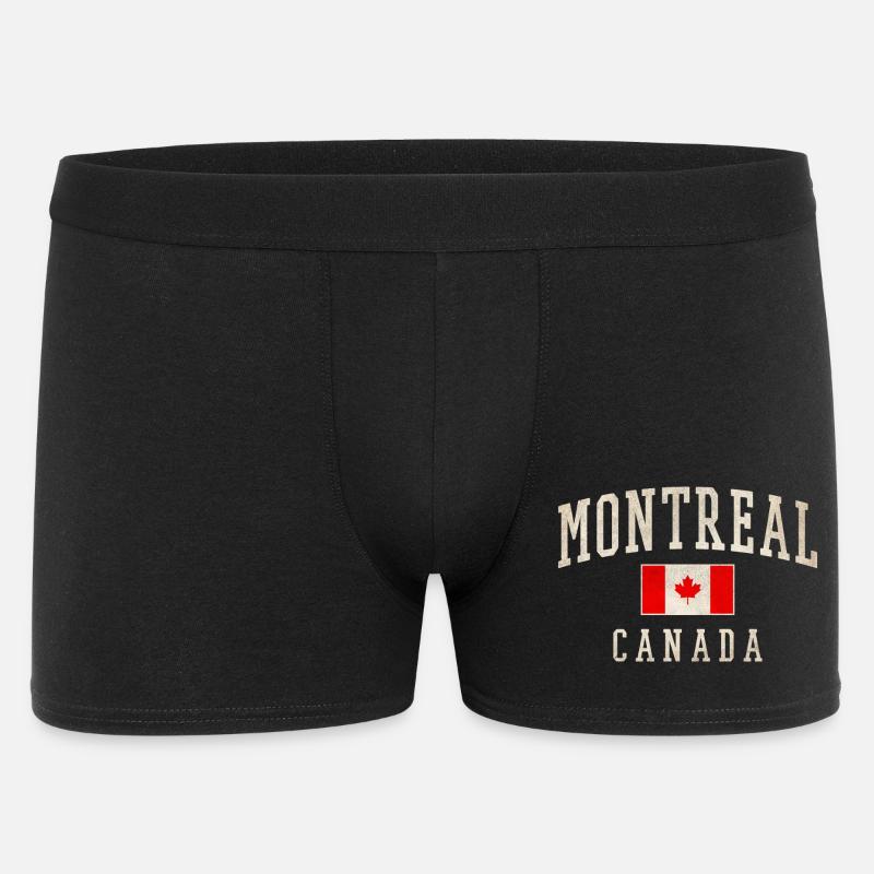Montreal Canada Distressed Flag - Männer Boxer Shorts - Schwarz