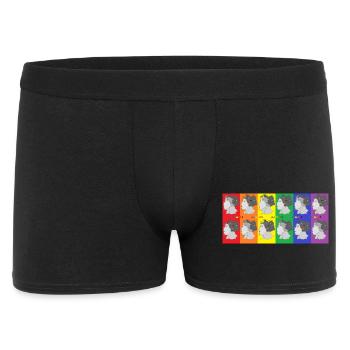 Woman with colored pop art illustration - Men's Boxer Shorts - black - Front