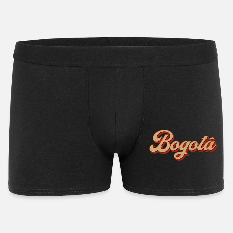 Bogotá Retro Script Schriftzug - Männer Boxer Shorts - Schwarz