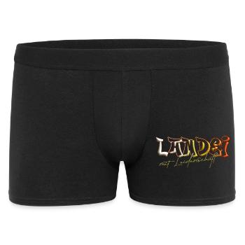 Witziger Spruch Landei mit Leidenschaft - Männer Boxer Shorts - Schwarz - Vorne