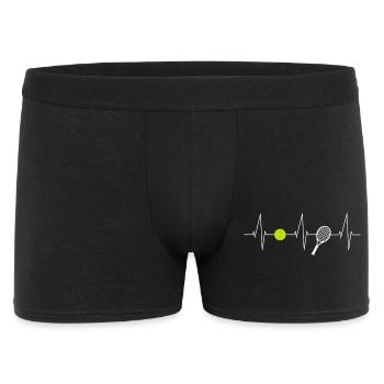 Tennis heartbeat with tennis ball & tennis racket - Men's Boxer Shorts - black - Front