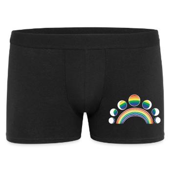 LGBT Mondphasen Monde Regenbogen - Männer Boxer Shorts - Schwarz - Vorne