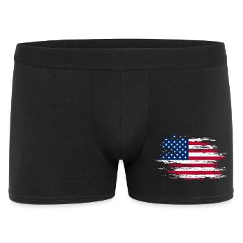 Drapeau des États-Unis utilisé - Boxer Homme - noir - Devant
