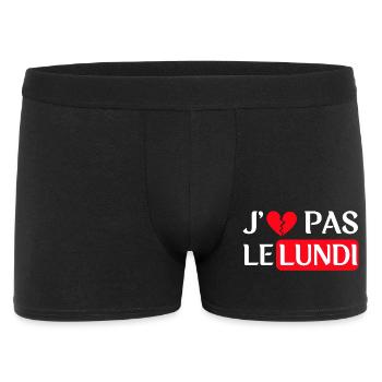 J'e n'aime pas le lundi - Version blanche - Boxer Homme - noir - Devant