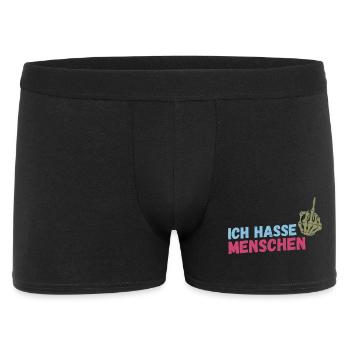 Ich Hasse Menschen - Männer Boxer Shorts - Schwarz - Vorne