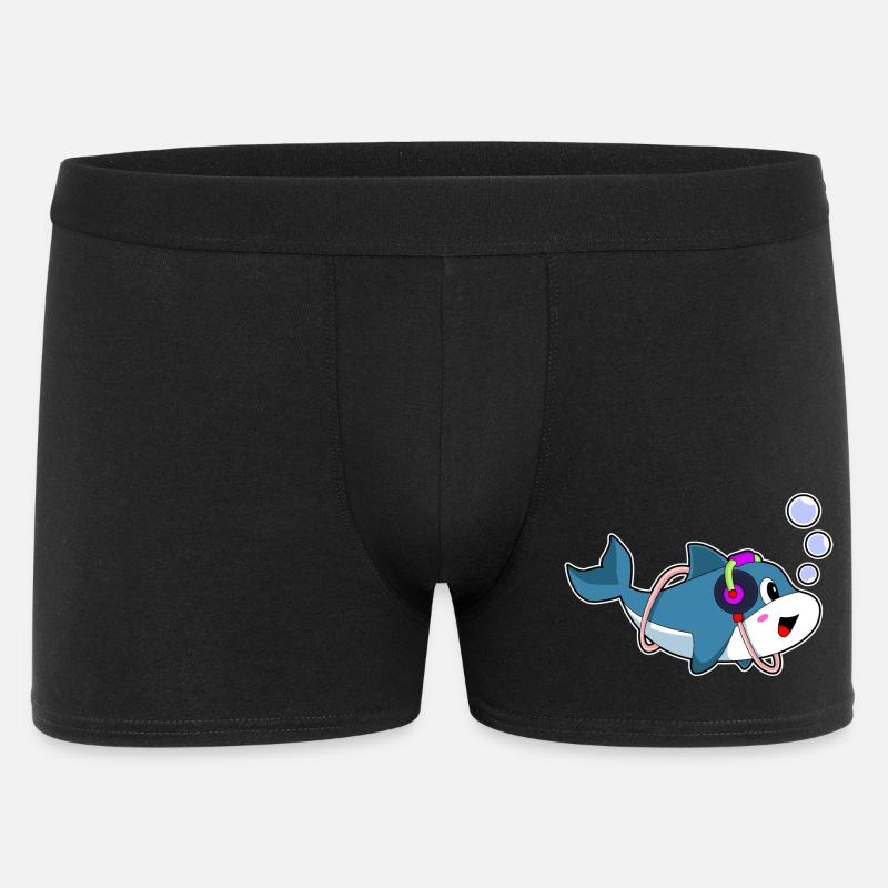 Delfin Kopfhörer Musik - Männer Boxer Shorts - Schwarz