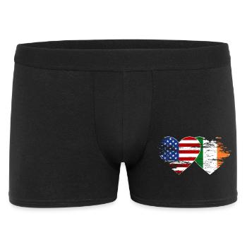 USA Ireland flag heart used - Men's Boxer Shorts - black - Front