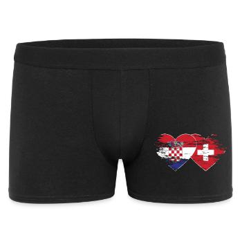 Croatia Switzerland flag heart used - Men's Boxer Shorts - black - Front