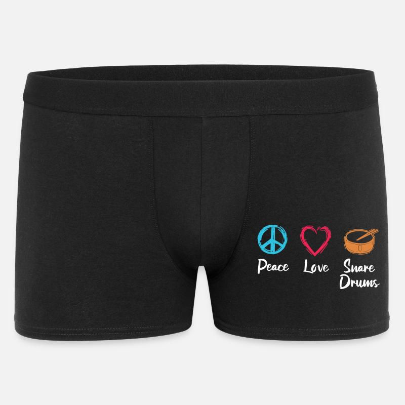Frieden Liebe Trommel - Männer Boxer Shorts - Schwarz