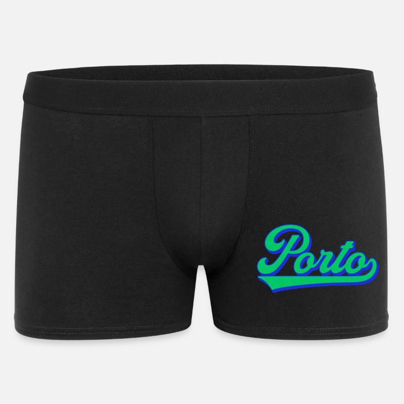 Porto Neon Script Retro - Männer Boxer Shorts - Schwarz