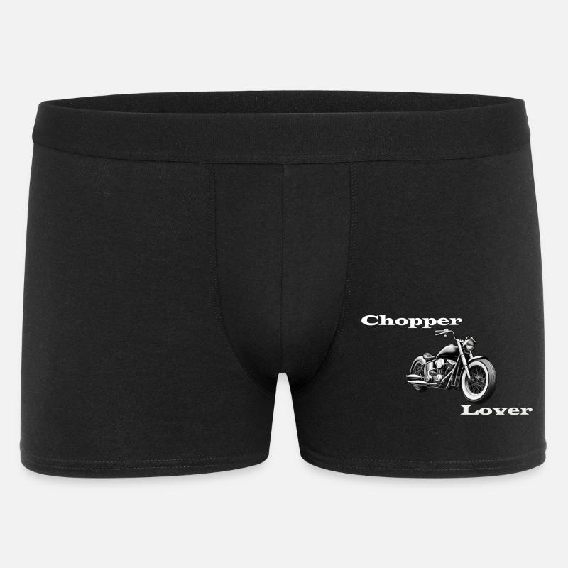 Chopper Lover weiß - Männer Boxer Shorts - Schwarz