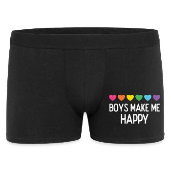 Mois de la fierté LGBTQ - Les garçons me rendent heureuse - Boxer Homme - noir - Devant