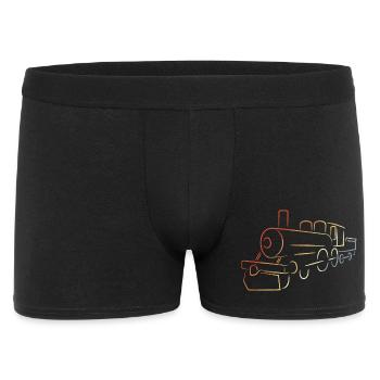 Dessin de locomotive à vapeur - Boxer Homme - noir - Devant