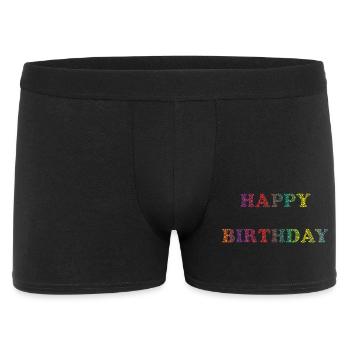ALLES GUTE ZUM GEBURTSTAG. ALLES GUTE ZUM GEBURTSTAG. JAHRESTAG. - Männer Boxer Shorts - Schwarz - Vorne