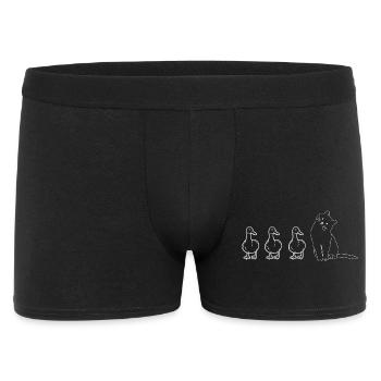 Animaux mignons canards et chat - Boxer Homme - noir - Devant