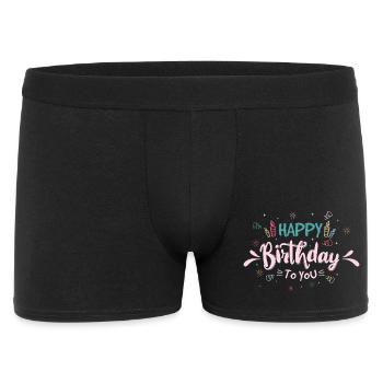 Verspielte Geburtstagstypografie-Feier - Männer Boxer Shorts - Schwarz - Vorne