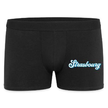 Strasbourg Lettering – Retro France Style - Men's Boxer Shorts - black - Front