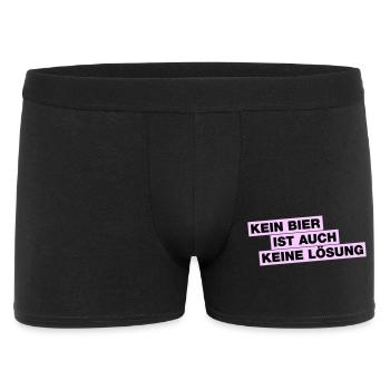 Kein Bier ist auch keine Lösung - Männer Boxer Shorts - Schwarz - Vorne