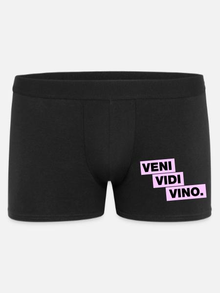 Veni Vidi Vino - Männer Boxer Shorts - Schwarz