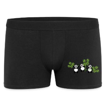 Kawaii Panda avec bambou – Motif amusant et tendre - Boxer Homme - noir - Devant