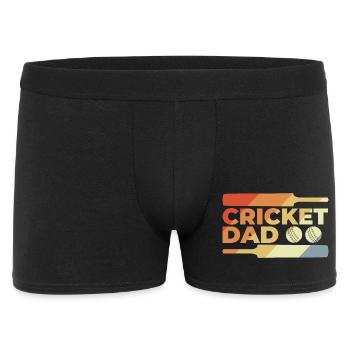 Lustige Cricket Papa - Männer Boxer Shorts - Schwarz - Vorne