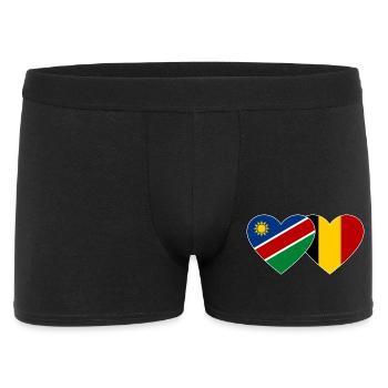 Namibia Belgium Flag Heart - Men's Boxer Shorts - black - Front
