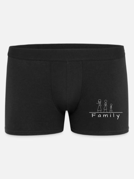 Stick figure family - Men's Boxer Shorts - black