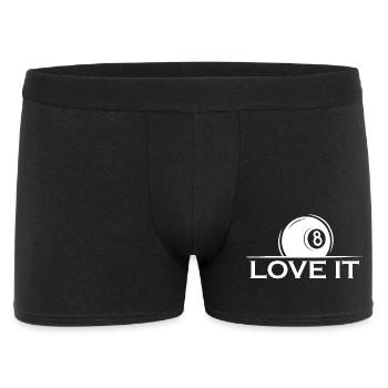 8 ball love it billard pool Verein Team Turnier - Männer Boxer Shorts - Schwarz - Vorne