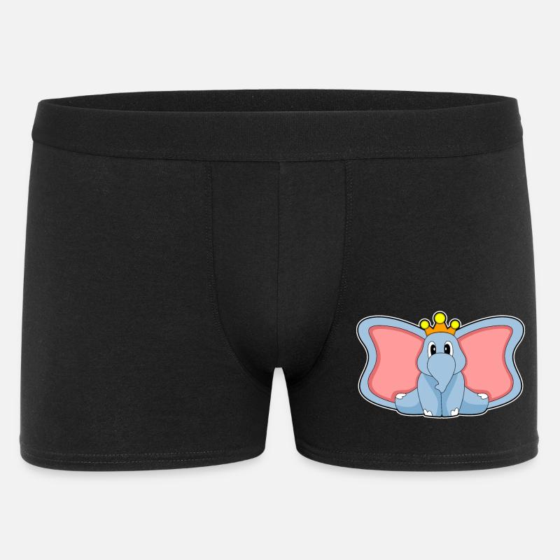 Elefant Krone - Männer Boxer Shorts - Schwarz