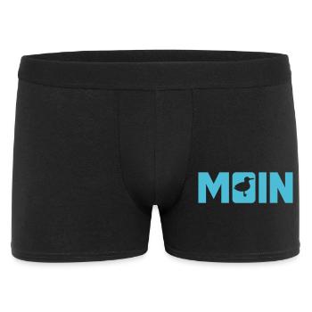 Moin Möwe coole Sprüche Küste Nordsee Meer Fan - Männer Boxer Shorts - Schwarz - Vorne