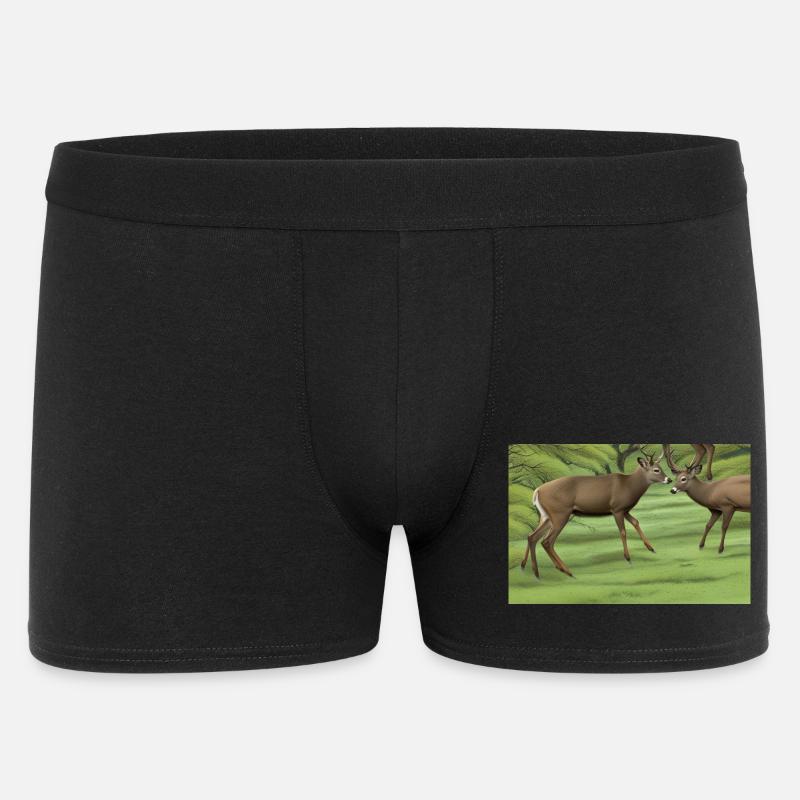 Hirsche Hirsche - Männer Boxer Shorts - Schwarz