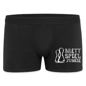 Brettspiel Profi Junkie Spieler Hütchen Figuren - Männer Boxer Shorts - Schwarz - Vorne