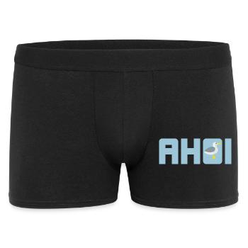 Ahoi Möwe hellblau Küste maritim Meer Schiff Hanse - Männer Boxer Shorts - Schwarz - Vorne