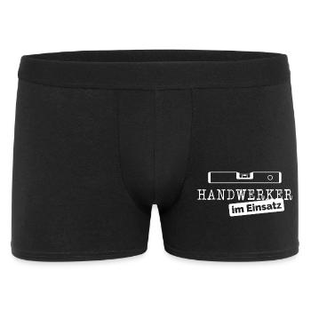 Handwerk Wasserwaage Handwerker Symbol Bau Sprüche - Männer Boxer Shorts - Schwarz - Vorne