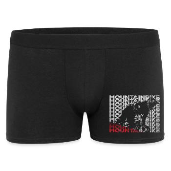 mountainbike silhouette rider text block - Männer Boxer Shorts - Schwarz - Vorne