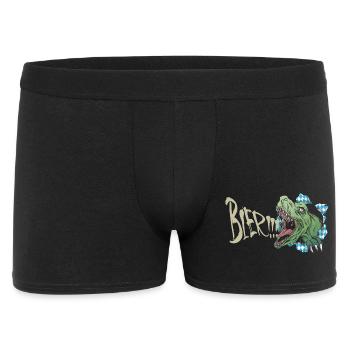 BierDino Volksfest Bierzelt Humorshirt - Männer Boxer Shorts - Schwarz - Vorne