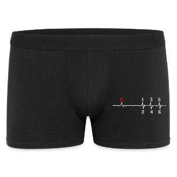 R Heartbeat Rhythm Conception de la ligne ECG - Boxer Homme - noir - Devant