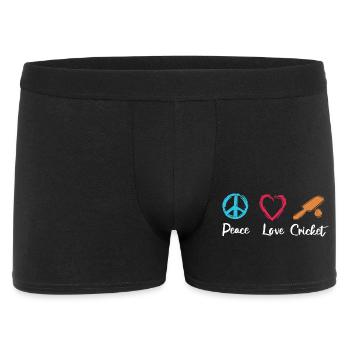 Frieden Liebe Cricket - Männer Boxer Shorts - Schwarz - Vorne