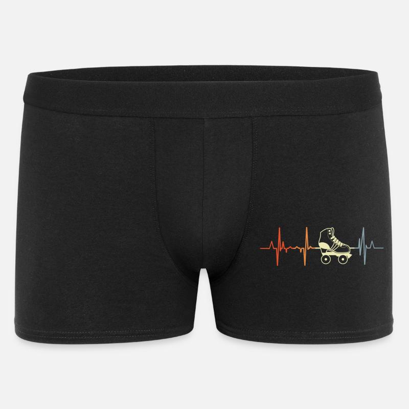 Rollerskates Herzlinie EKG - Männer Boxer Shorts - Schwarz