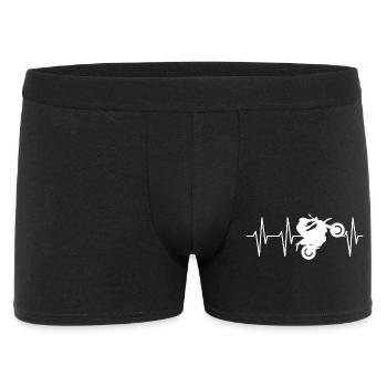 Moto Biker Symbol Wheelie icon Egk Heartbeat - Boxer Homme - noir - Devant