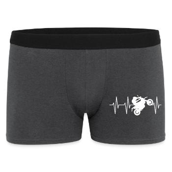 Motorcycle Biker Symbol Wheelie icon Egk Heartbeat - Men's Boxer Shorts - charcoal grey - Front