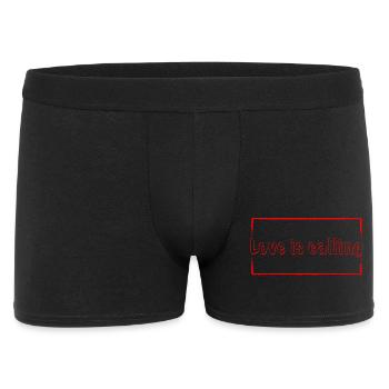 Love is calling in red - Männer Boxer Shorts - Schwarz - Vorne