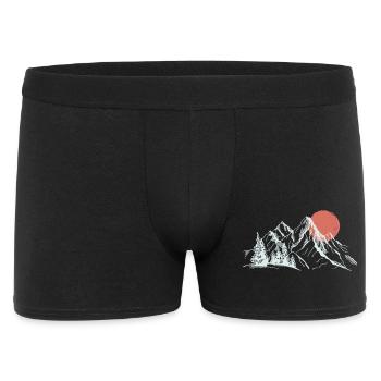 Crimson Sun Over Snowy Peaks - Men's Boxer Shorts - black - Front